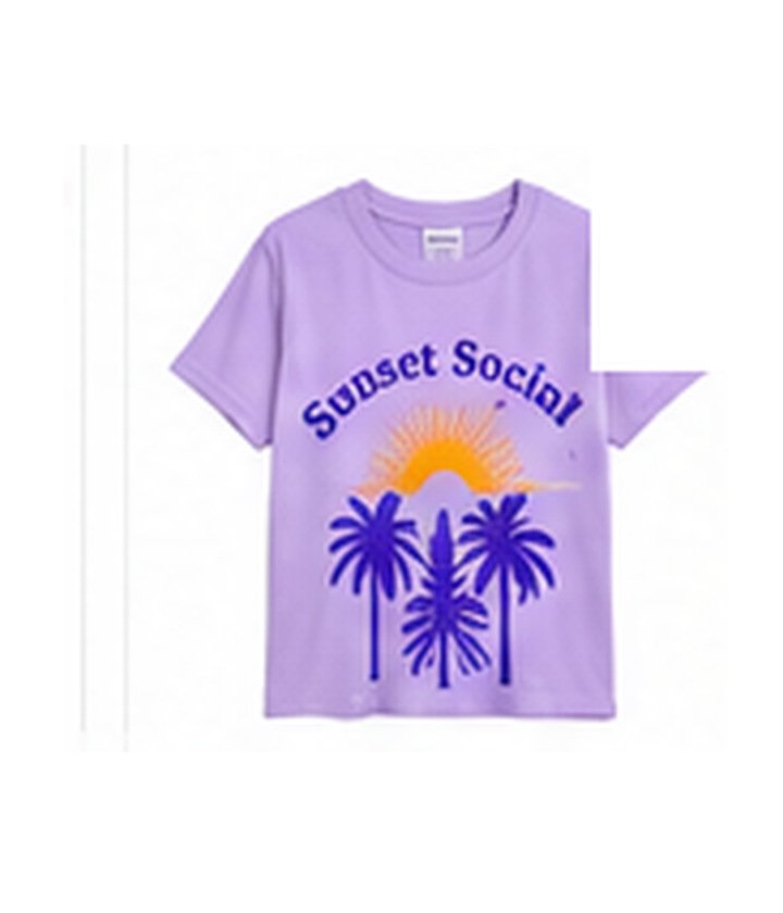 Illustrative Sunset Social T-shirt design