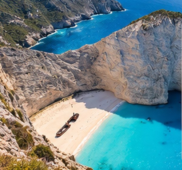 Zakynthos beach and cliffs